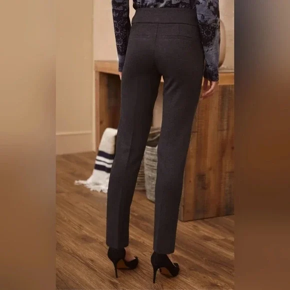 Laura Petite Straight  Leg Pull-On Pants with Contrast Trim - Picture 3 of 10